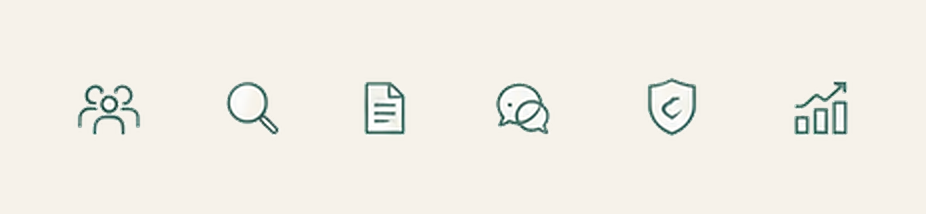 Iconography set on the approved cream background